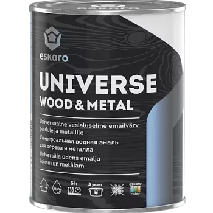 Medienos ir metalo dažai ESKARO UNIVERSE WOOD & METAL, baltos sp., A bazė, 900 ml-0