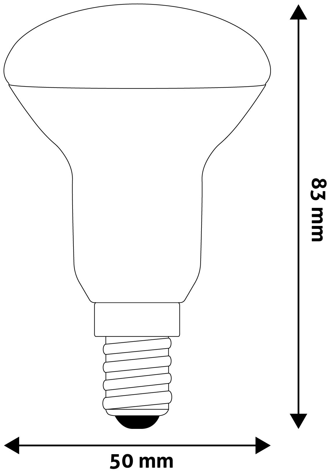 LED lemputė AVIDE, E14, R50, 4,9W (=40W), 4000K, 220-240V, 470 lm - 3