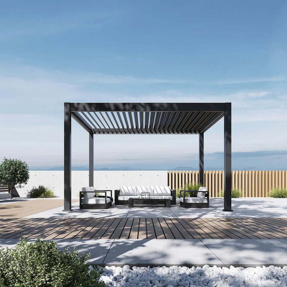 Pavėsinė Pergola DELUXE PRO AUTOMATIC 300x400x256 cm su LED, Anthracite - 4