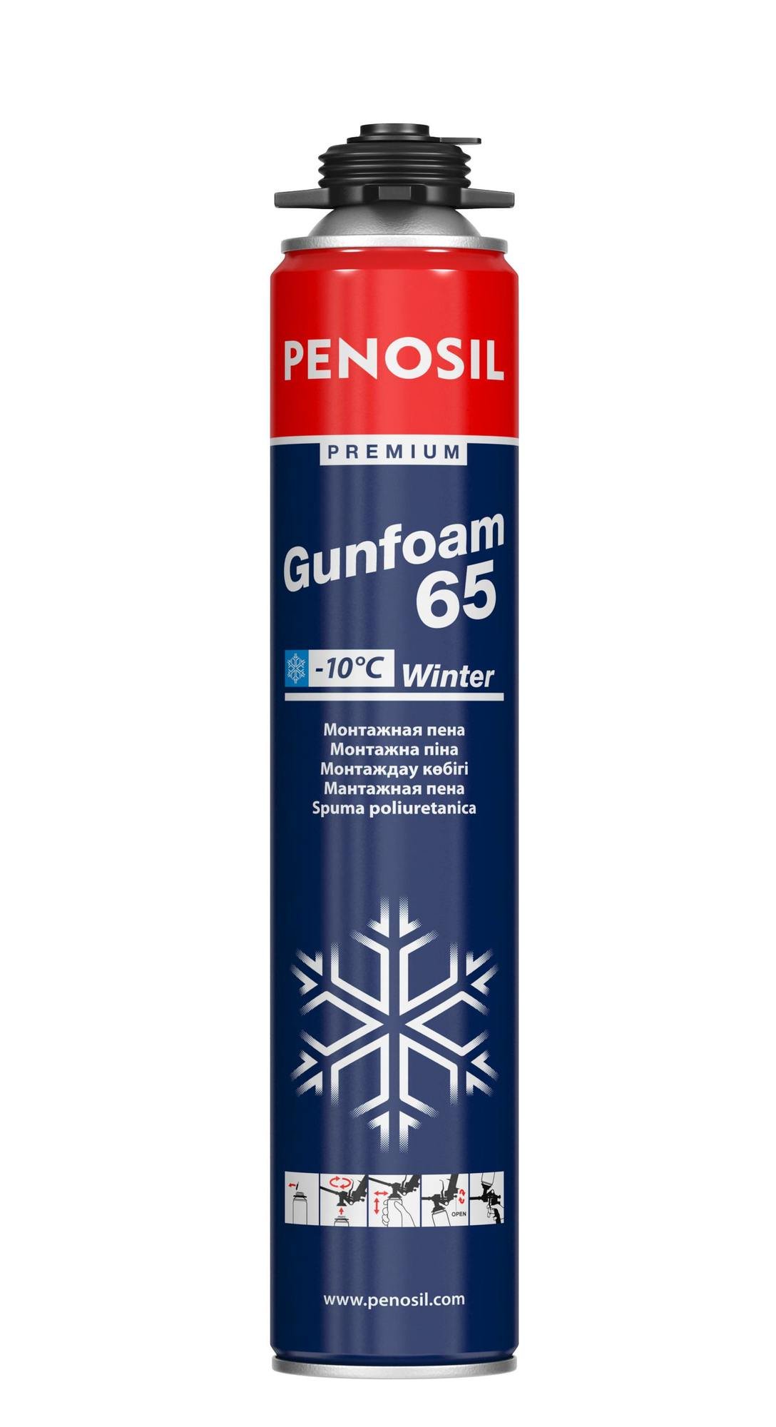 Pistoletinės montavimo putos PENOSIL PREMIUM GUNFOAM 65 WINTER, 860 ml
