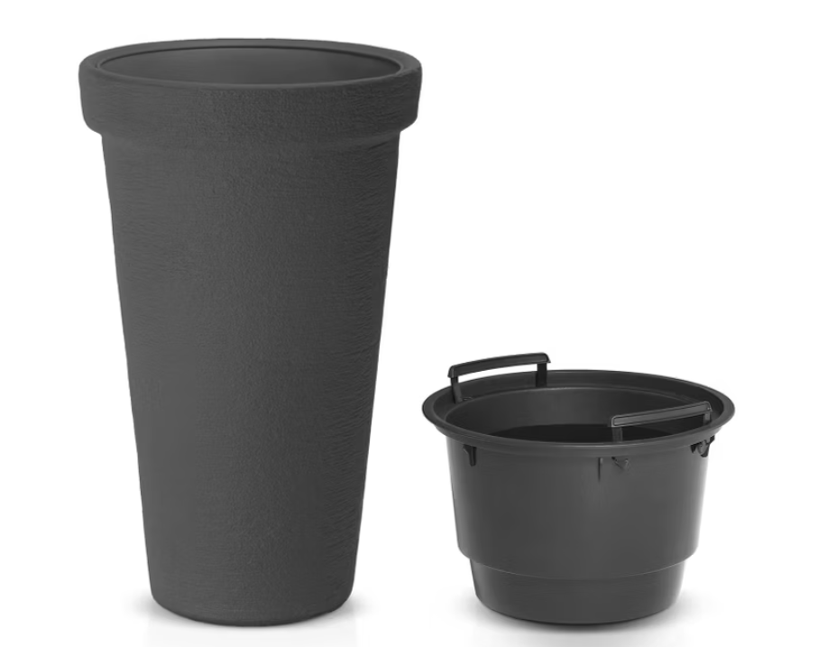 Plastikinis vazonas CLASSIC TOWER, antracito sp., 40 x 63 cm-0
