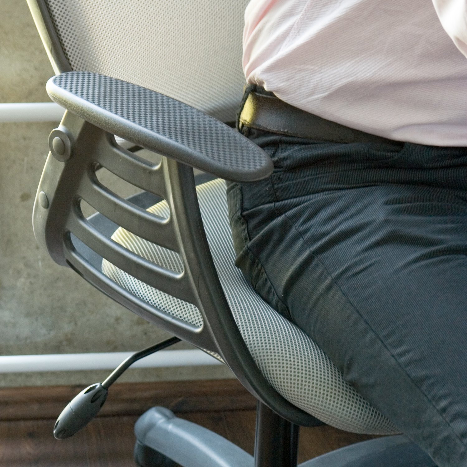Biuro kėdė MERANO su galvos atrama, 64,5x49x96-103 cm, pilka - 3