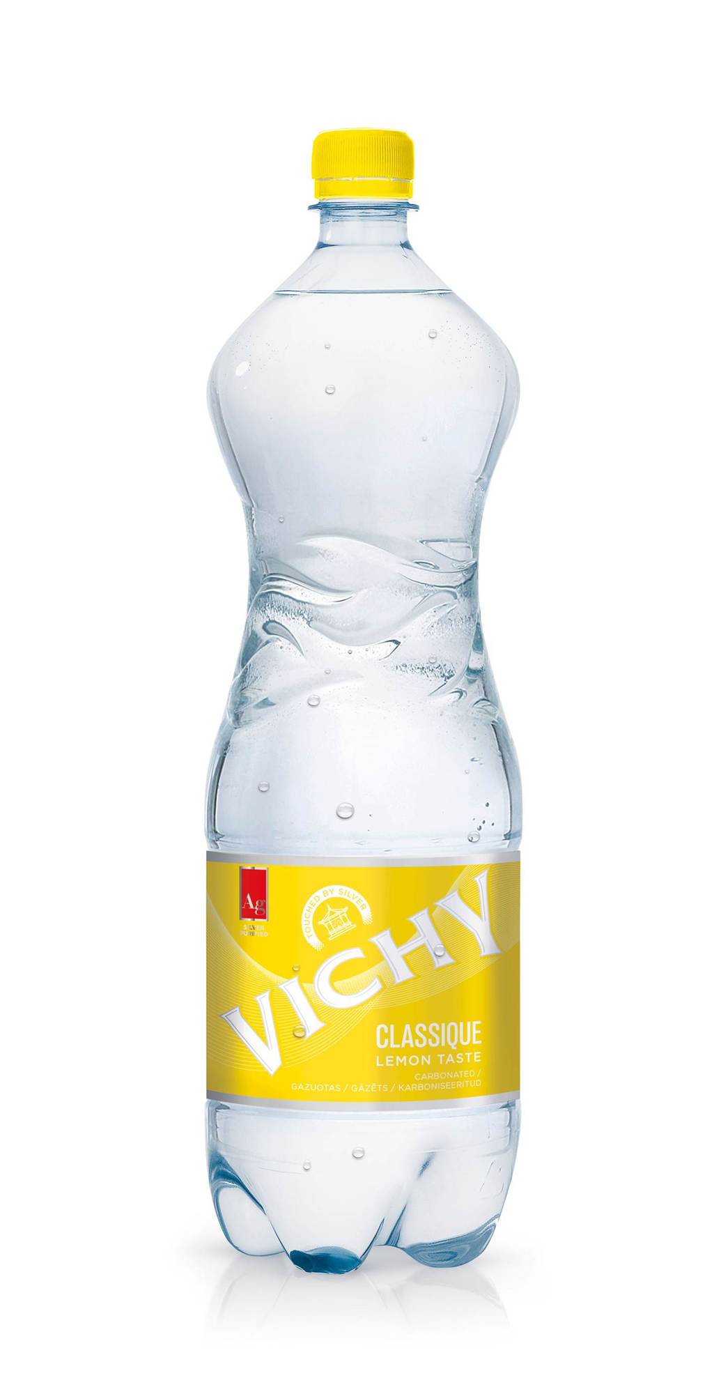 Citrinų skonio mineralizuotas vanduo VICHY, 1,5 l