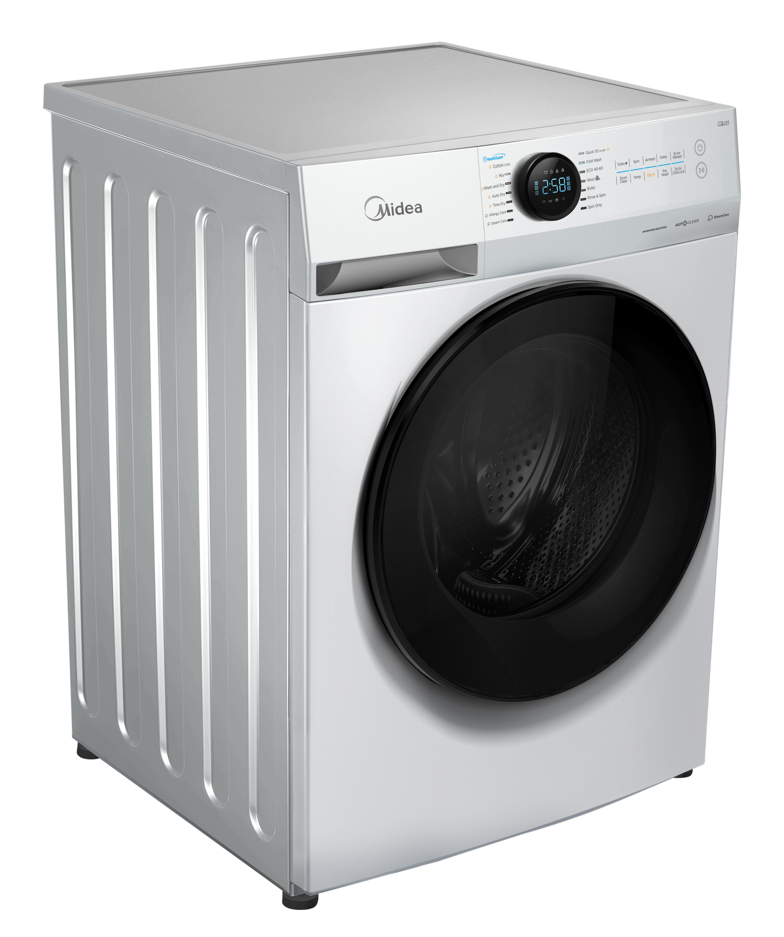Skalbimo mašina Midea MF200D80WB/1/W-HR, 8/6 kg - 2