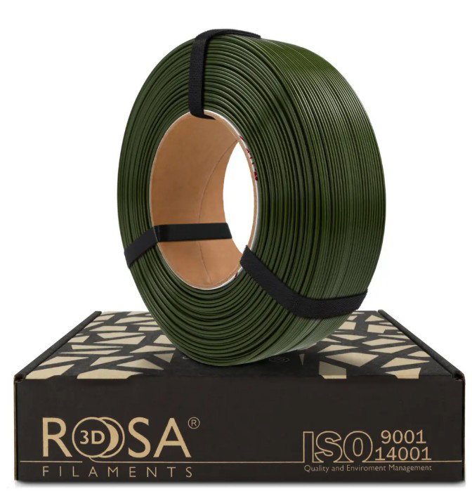 3D plastikas Rosa3D PET-G ARMY GREEN, 1 kg, 1.75 mm, žalia sp.-0