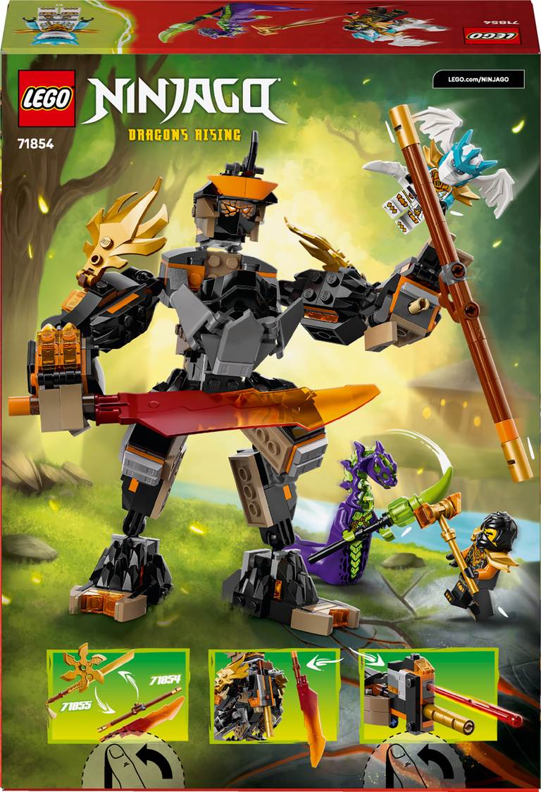 Konstruktorius LEGO Ninjago Cole's Mission Mech & Dragon Zane 71854, 364 vnt.-1