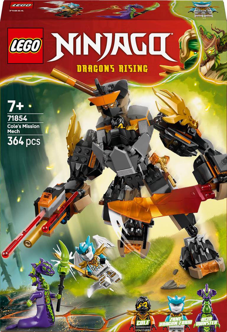 Konstruktorius LEGO Ninjago Cole's Mission Mech & Dragon Zane
