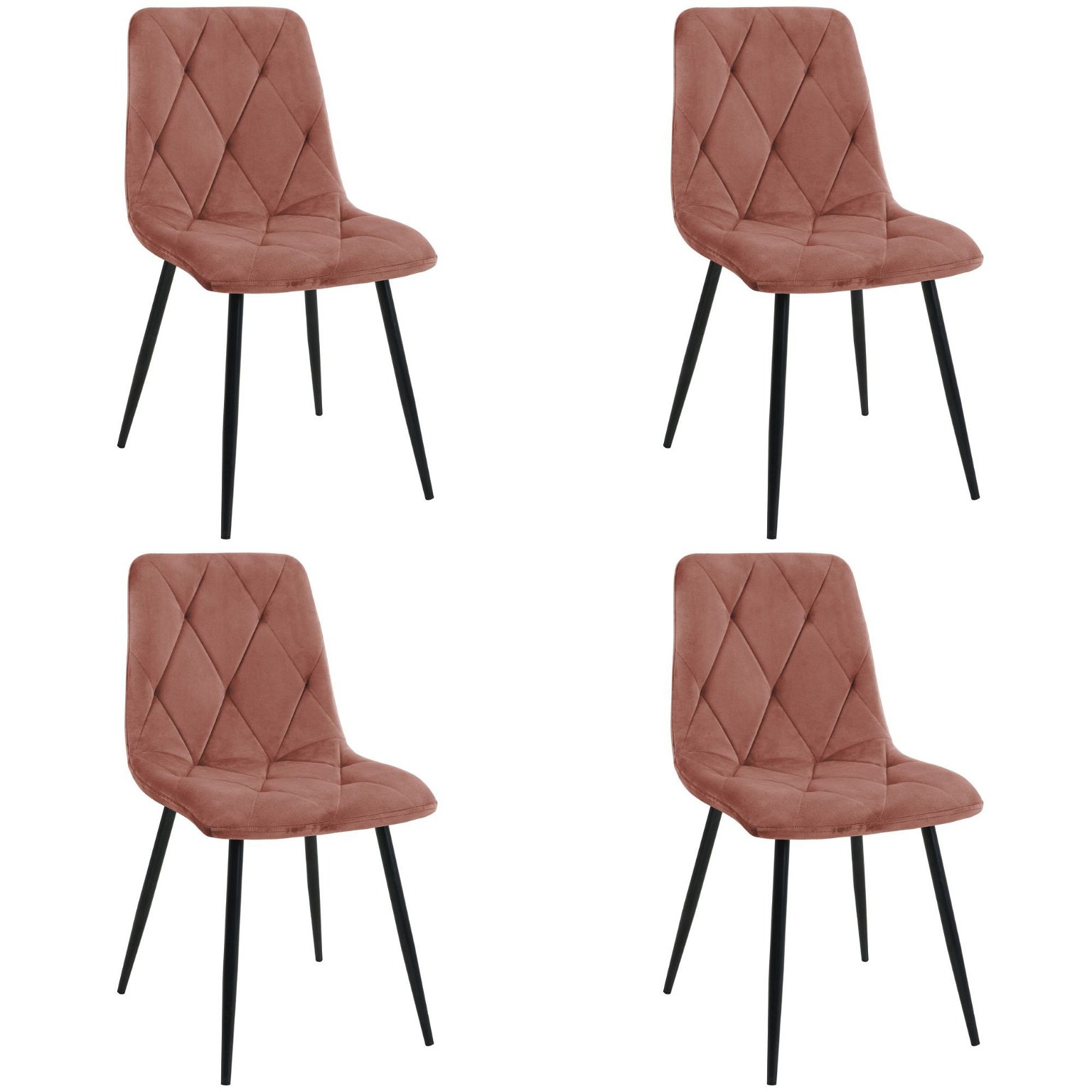 4-ių kėdžių komplektas SJ.3, rožinė