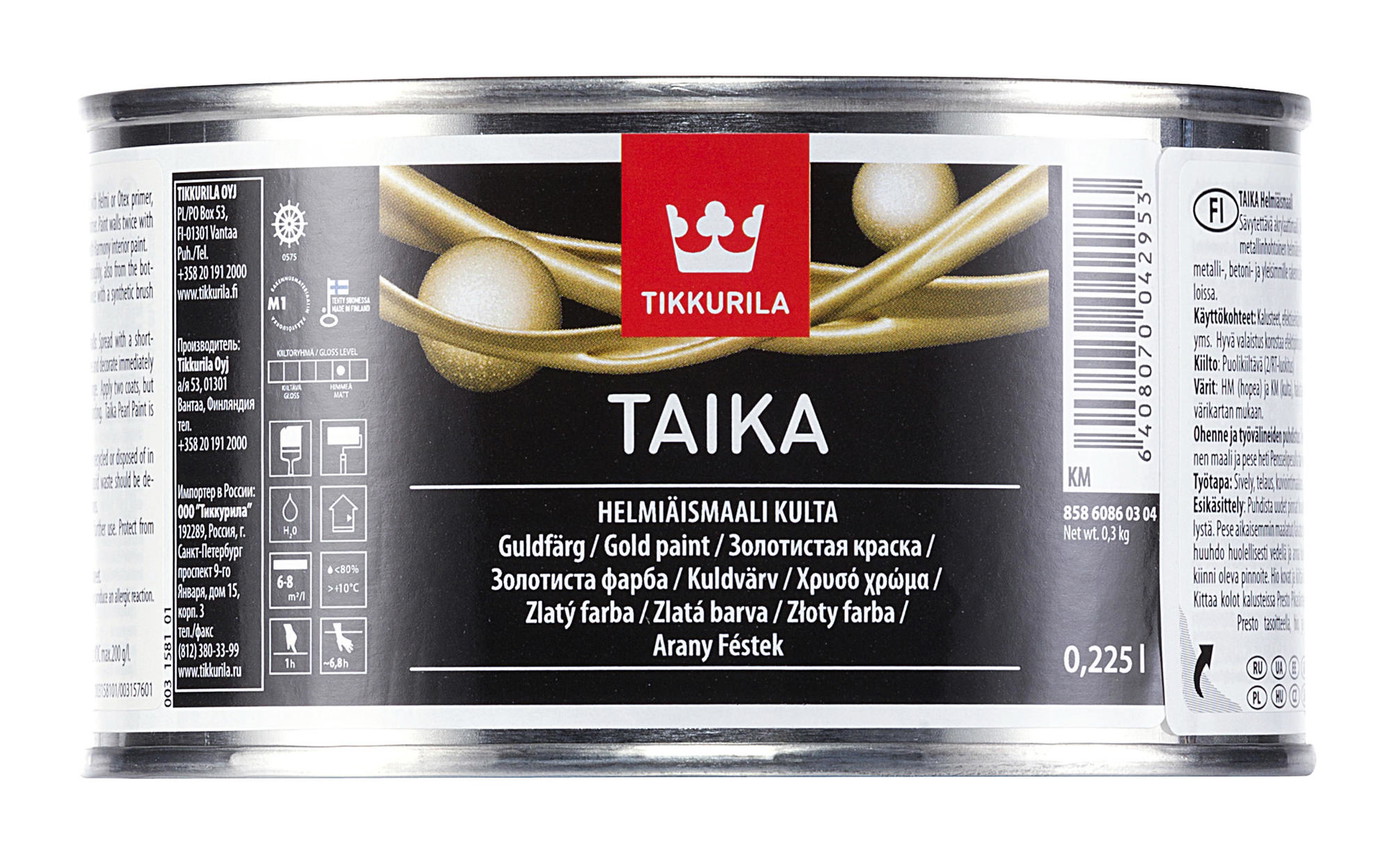 Dažai su perlamutro efektu TIKKURILA TAIKA PEARL, auksinė, 0,225 l-0