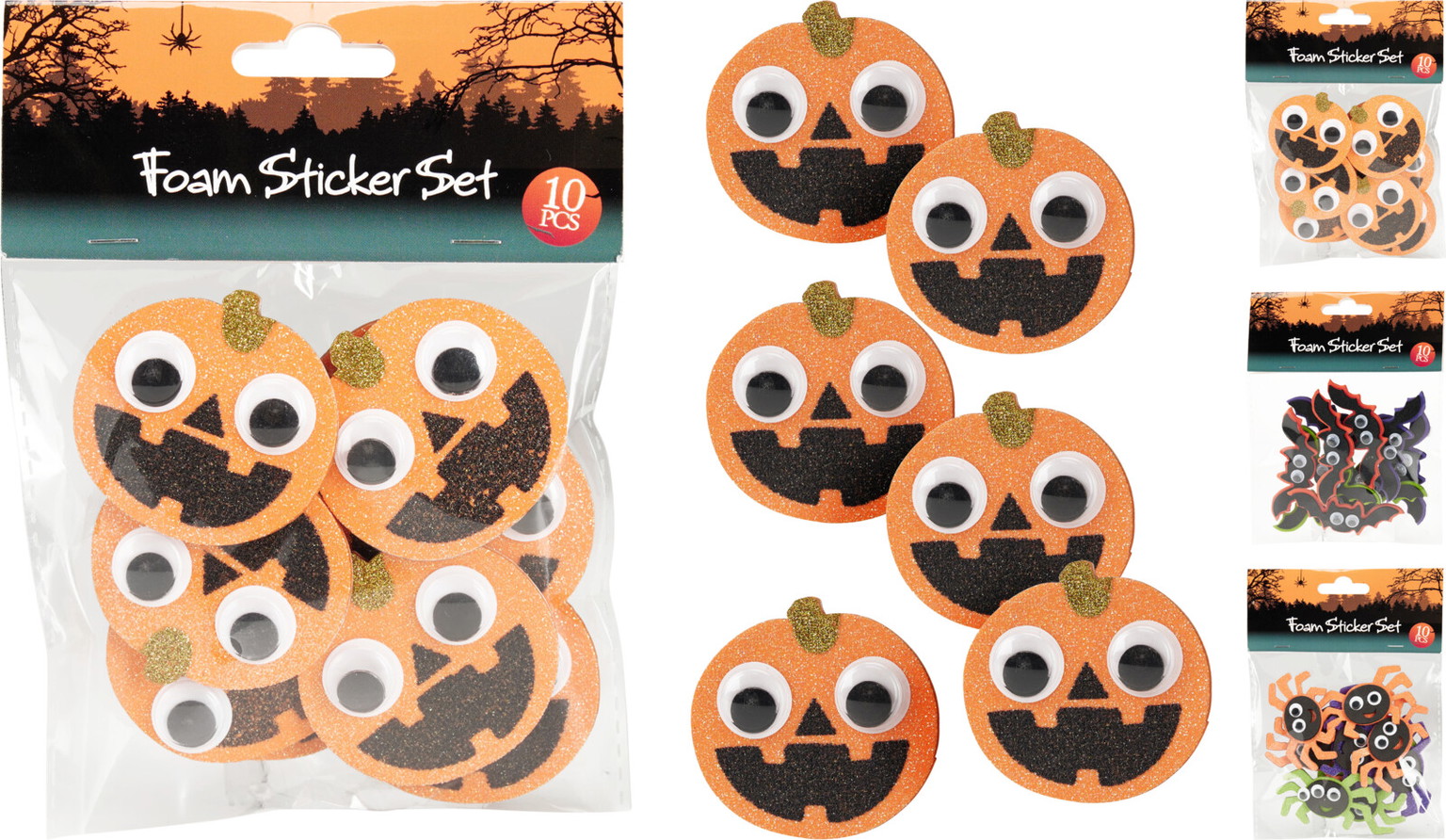 Lipdukų rinkinys HALLOWEEN FOAM, 3 rūšių, 10 vnt, 1,5 x 11,5 x 17 cm-0