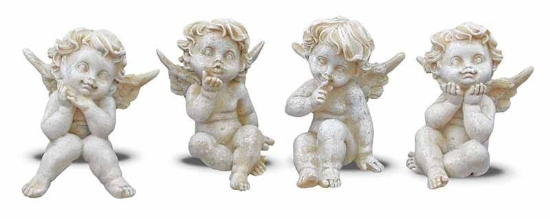 Keraminė figūrėlė ANGELIUKAS, baltos sp., 4 rūšys, 5 x 3 x 3 cm-0
