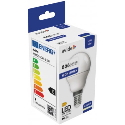 LED lemputė AVIDE, E14, G45, 6,5W (=60W), 6400K, 220-240V, 806 lm - 2