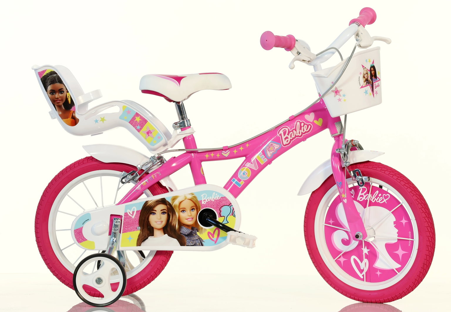 Vaikiškas dviratis Dino Bikes Barbie, 16", rožinis-0