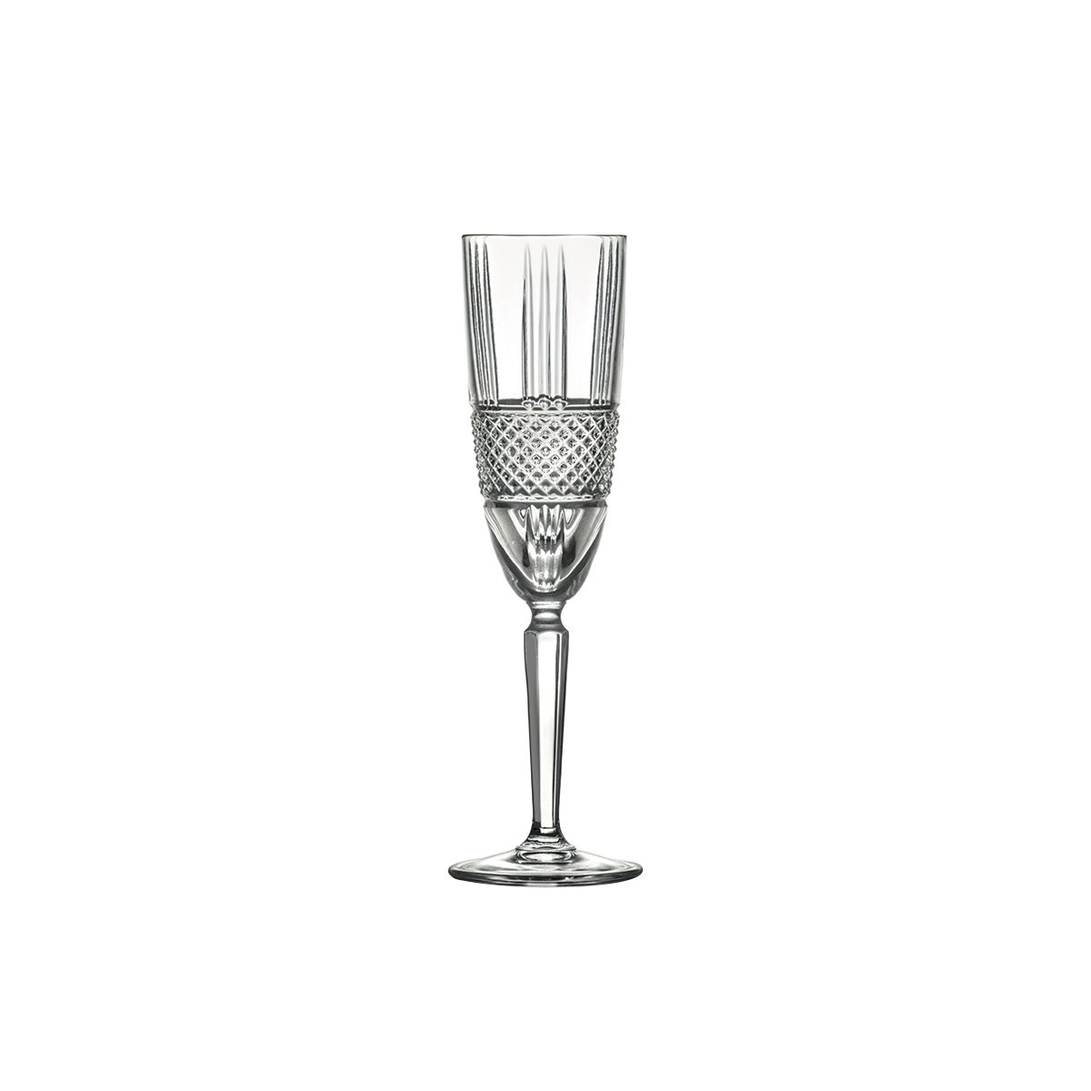 Krištolinės šampano taurės RCR BRILLANTE, 6 vnt., 190 ml