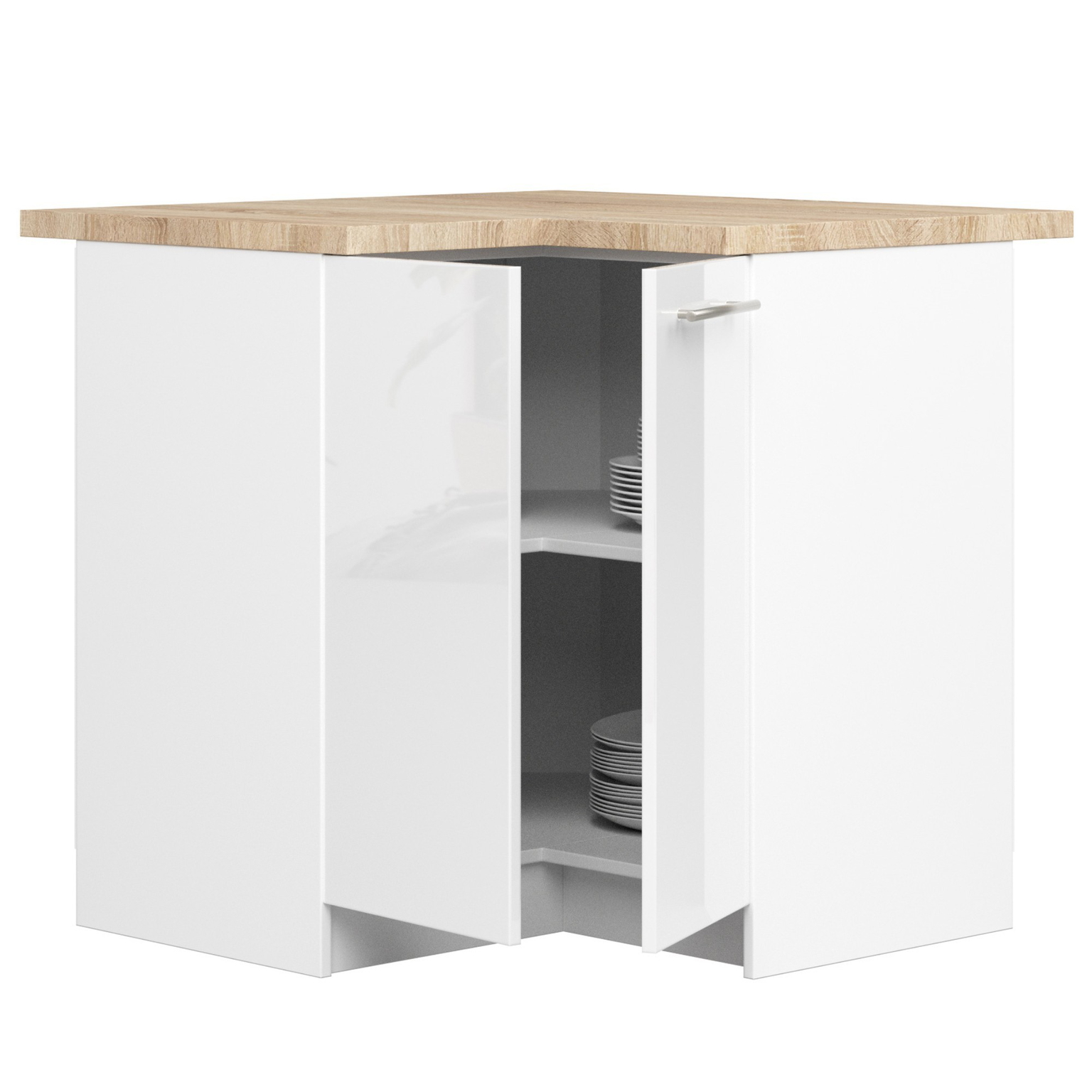 Kampinė virtuvinė spintelė OLIVIA S90/90, balta-1