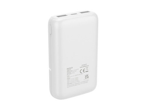 Išorinė baterija DELTACO, 10 000 mAh, 2x USB-A, 1x USB-C, baltos sp. / PB-C1005-1