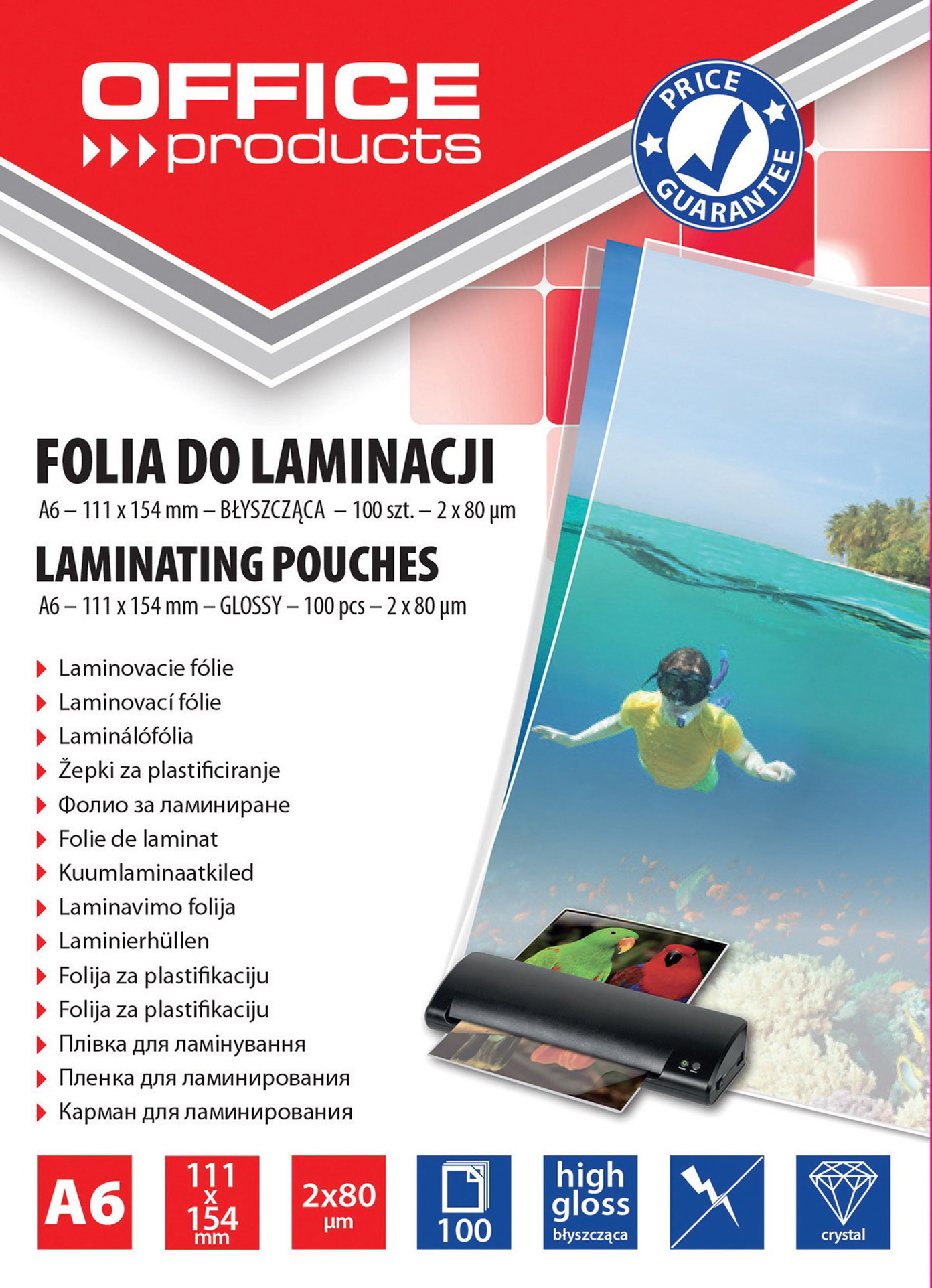 Laminavimo vokeliai A6 , 80 mic 100 vnt-0