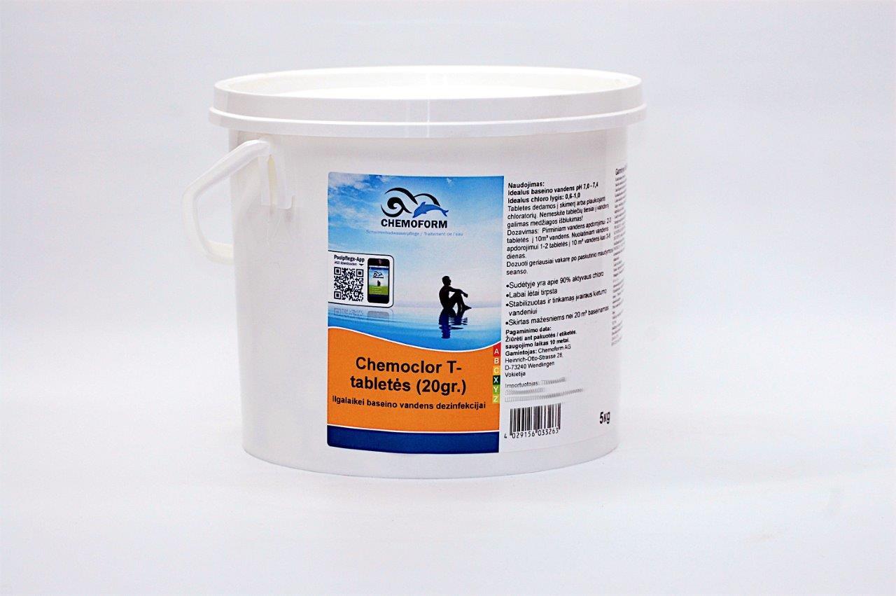 Lėtai tirpstantis chloras 20g tabletėmis, 5 kg-0