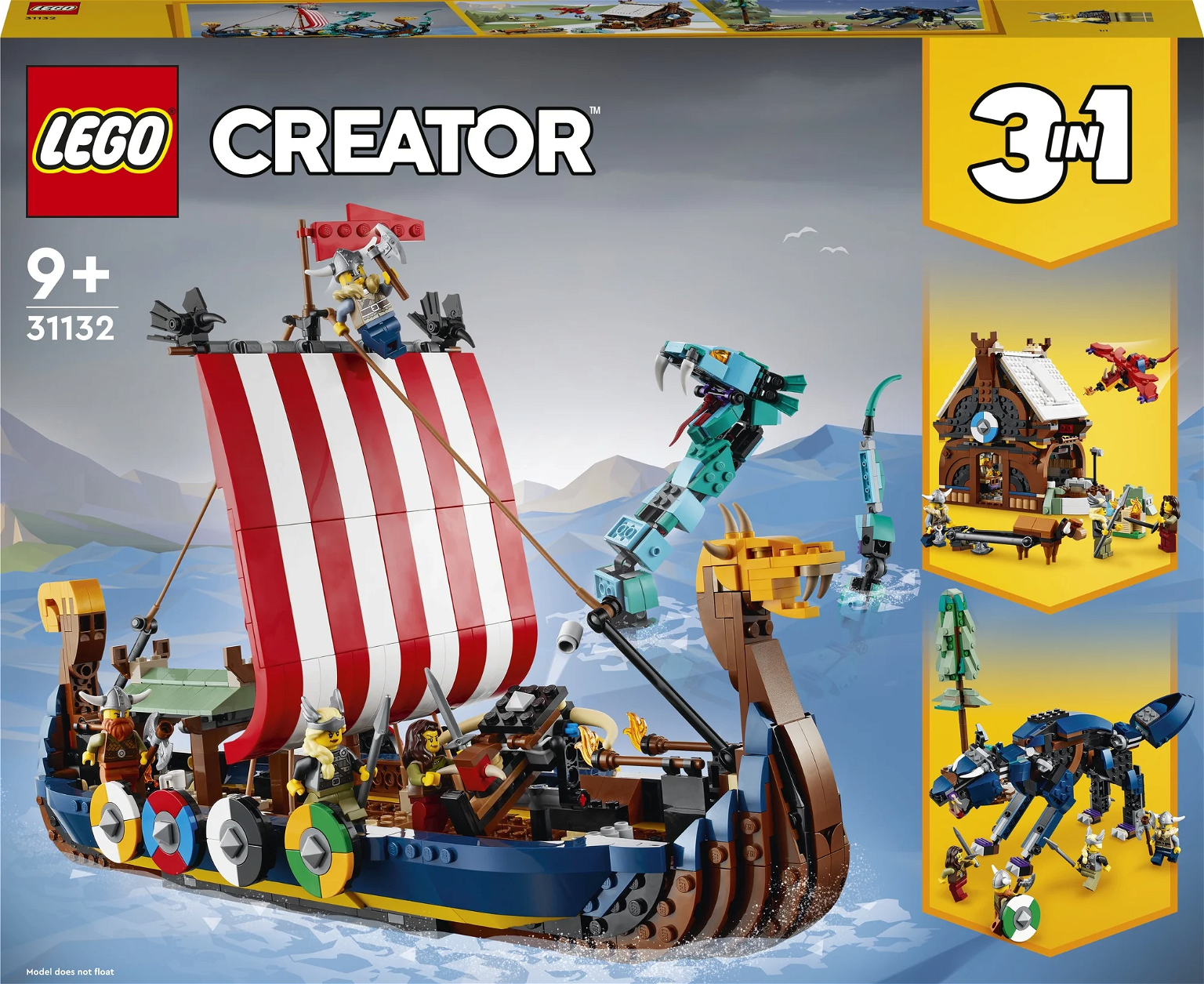 Konstruktorius LEGO® Creator Vikingų laivas ir Midgardo gyvatė 31132 - 1
