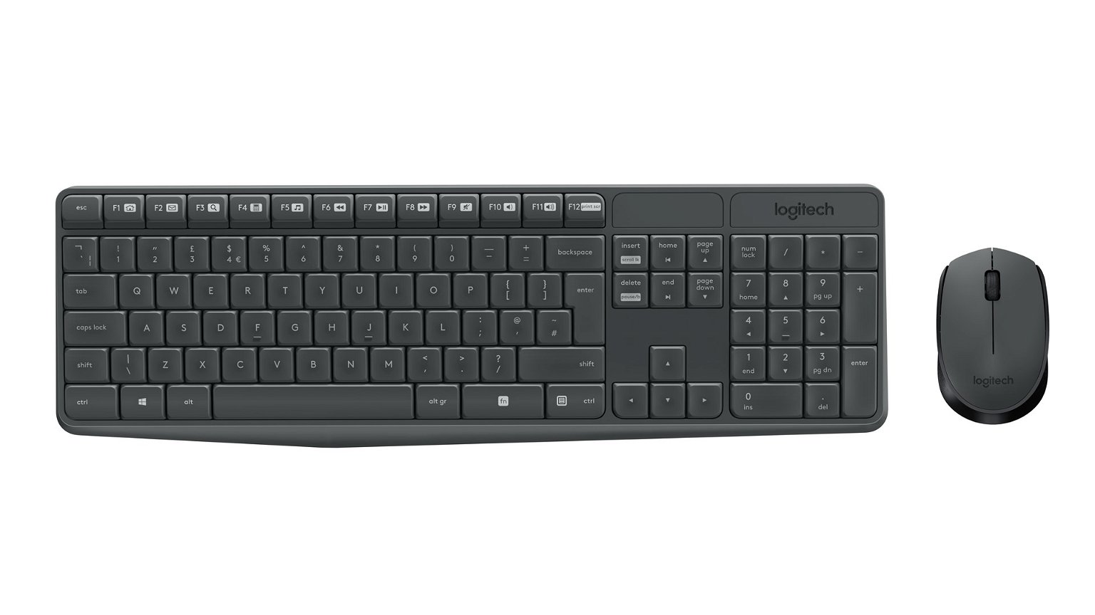Klaviatūra Logitech MK235 EN, juoda/pilka, belaidė - 1