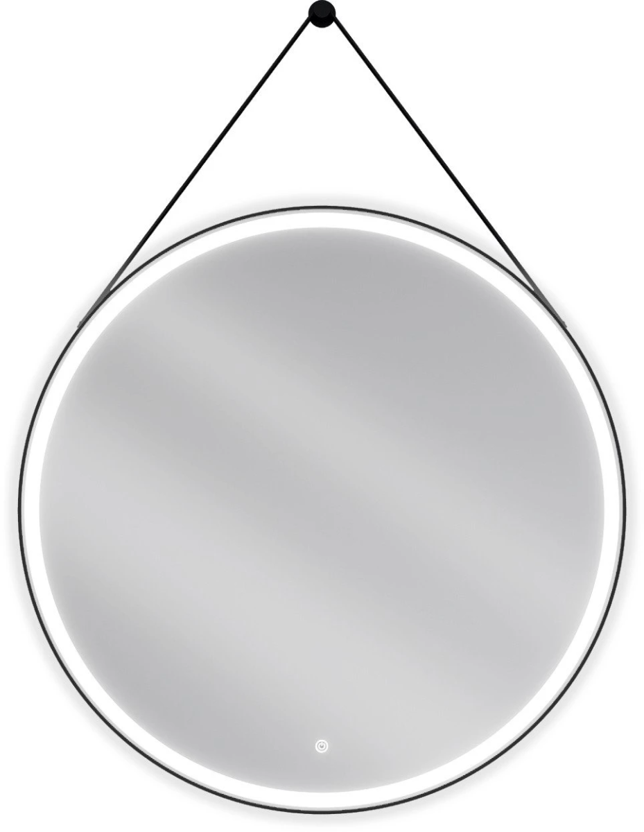 Vonios veidrodis Mexen Reni Black su LED apšvietimu ir šildymo kilimėliu, 90 cm