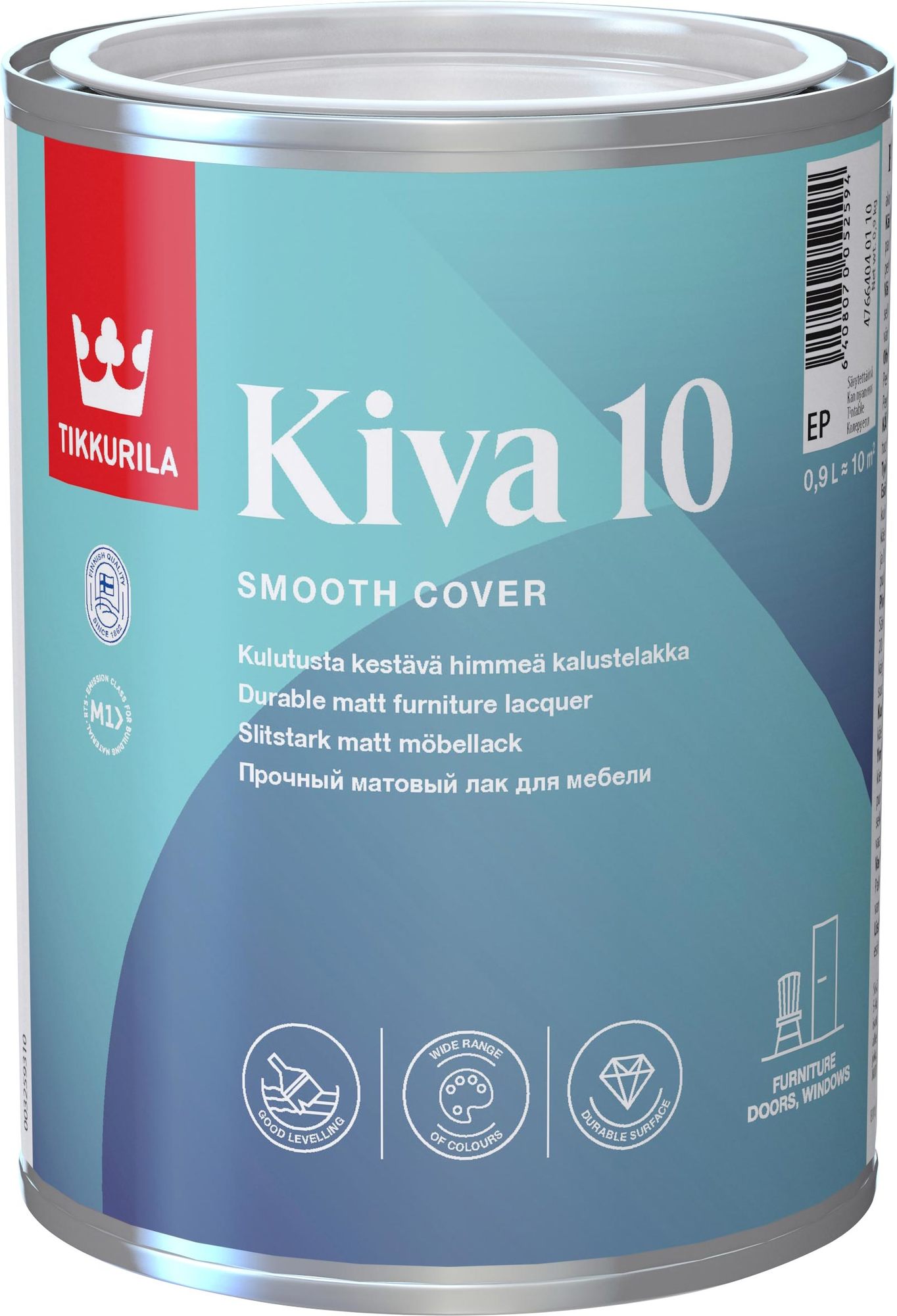 Baldų lakas TIKKURILA KIVA 10, EP bazė, 0,9 l-0