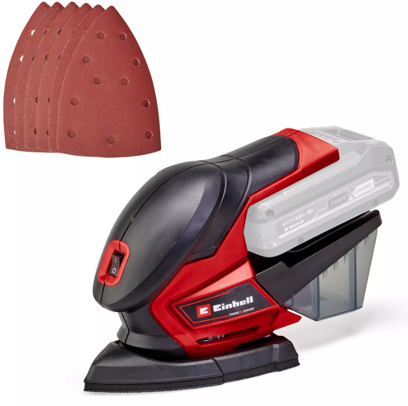 Akumuliatorinis trikampis šlifuoklis EINHELL TE-OS 18/150 Li Solo, 18 V, 140 x 100 mm, be akumuliat. - 1
