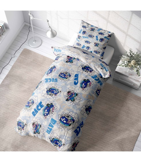 Vaikiškas patalynės komplektas „Bath blue” , 110x140 cm, 50x70 cm, 100% medvilnė - 4