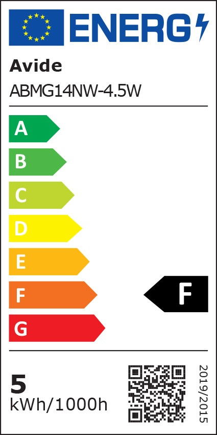 LED lemputė AVIDE, E14, G45, 4,5W (=40W), 4000K, 220-240V, 470 lm - 4