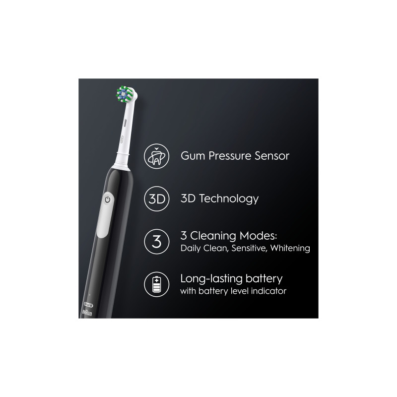 Elektrinis dantų šepetėlis Oral-B D305.513.3 Pro Series 1 Black Cross Action, juodos sp. - 6