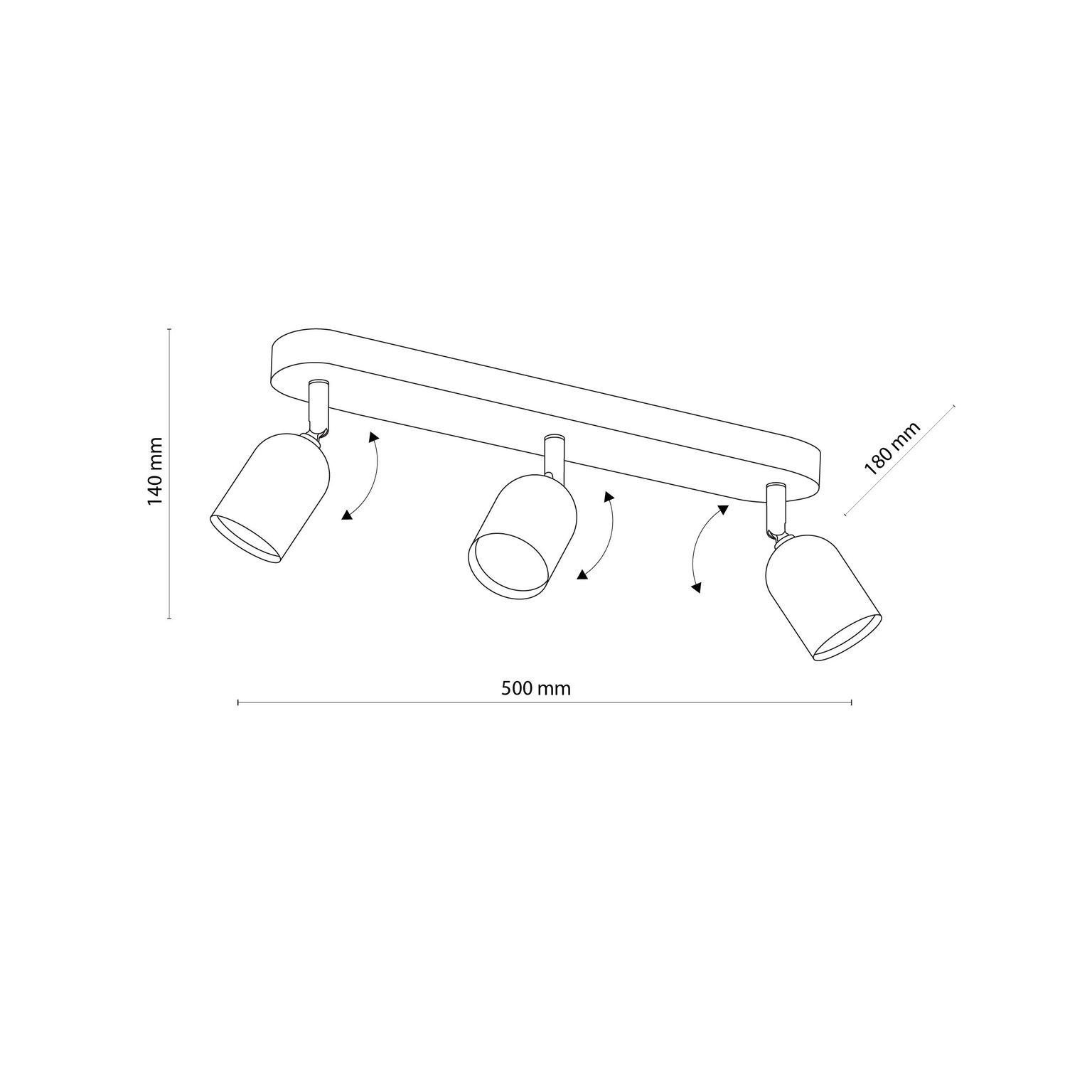 Lubinis šviestuvas TK LIGHTING TOP WHITE 3, 3xGU10  LED 10W-1