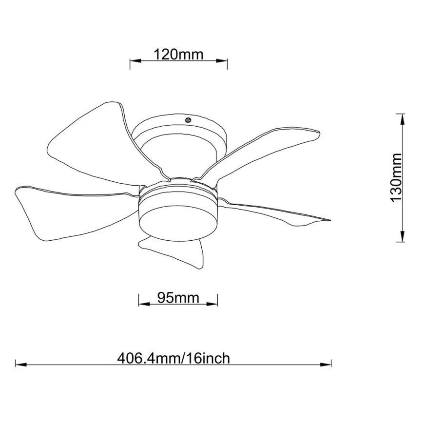 LED šviestuvas-ventiliatorius GLOBO HINES, 15+9W, CCT 2700-6500K, 1000lm, Ø40cm, su pultu-1