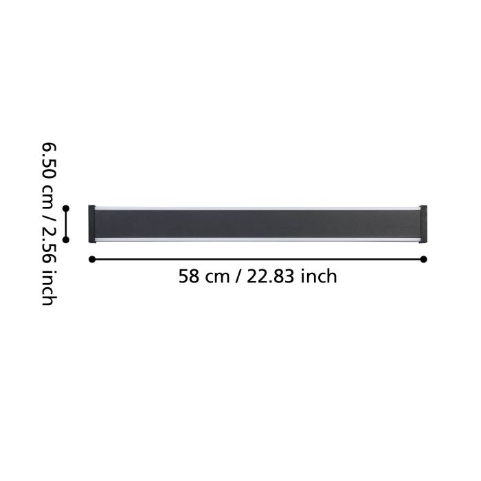 Sieninis LED lauko šviestuvas EGLO NEVIANO, IP65 3000K 2x7W 2100lm, juodos sp 58x6,5x5cm - 4