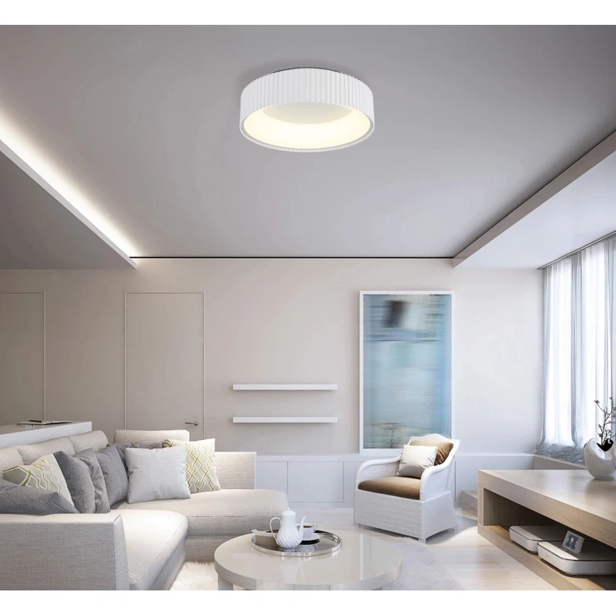Lubinis LED šviestuvas GLOBO KEMP, 45W, CCT 2700/4000/6000K, 5625lm, baltos sp, ø46cm-1
