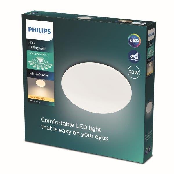 Plafoninis LED šviestuvas PHILIPS, 20 W, 2700 K, 2000 lm, baltos sp., Ø39 cm - 2
