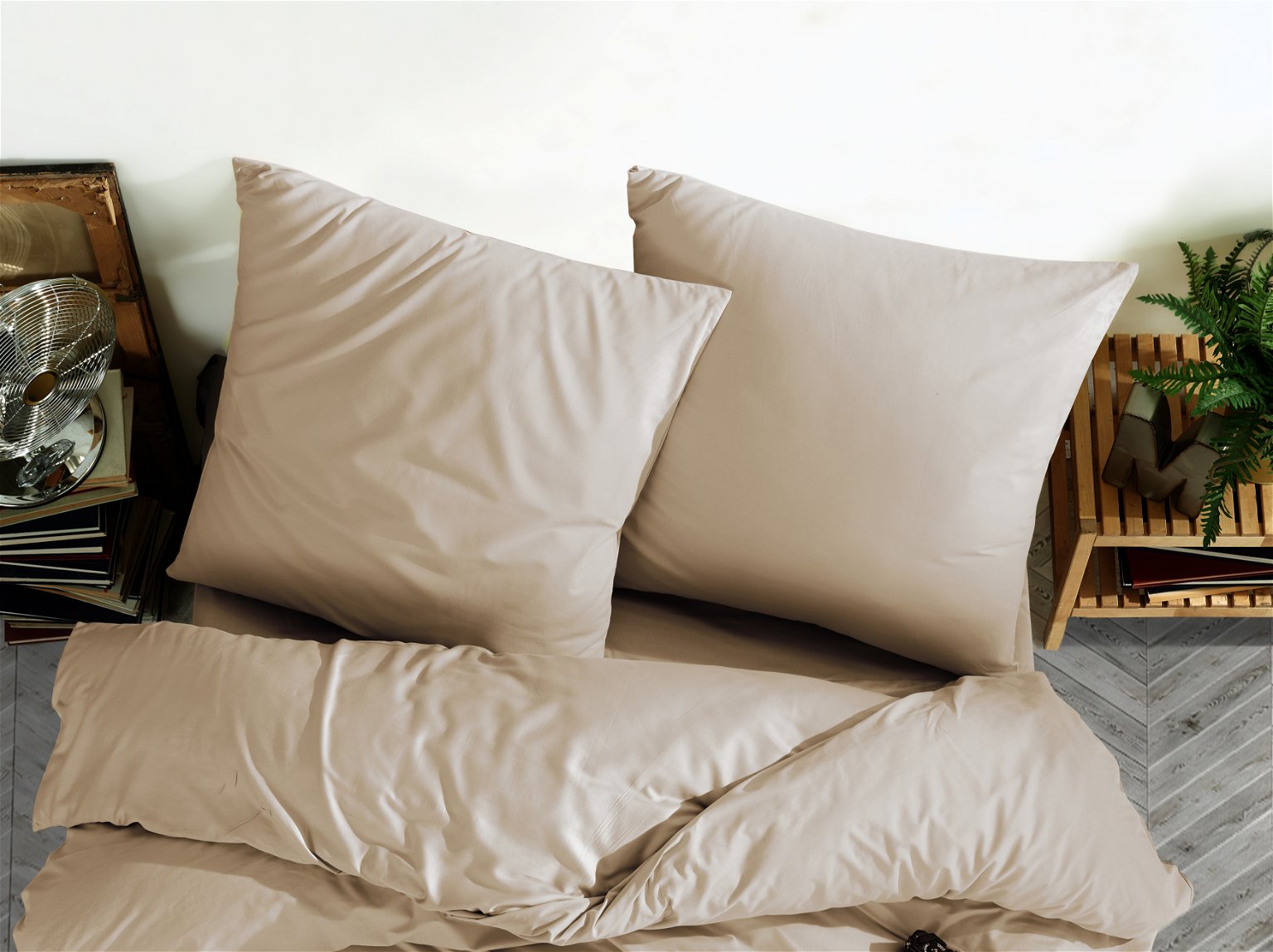 Satininis pagalvės užvalkalas CREYA, kreminės sp., 70 x 70 cm, 100 % medvilnės
