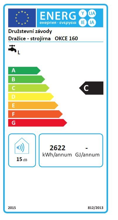 El. vandens šildytuvas DRAŽICE OKCE160, 160 l, vert., 2 kW - 2