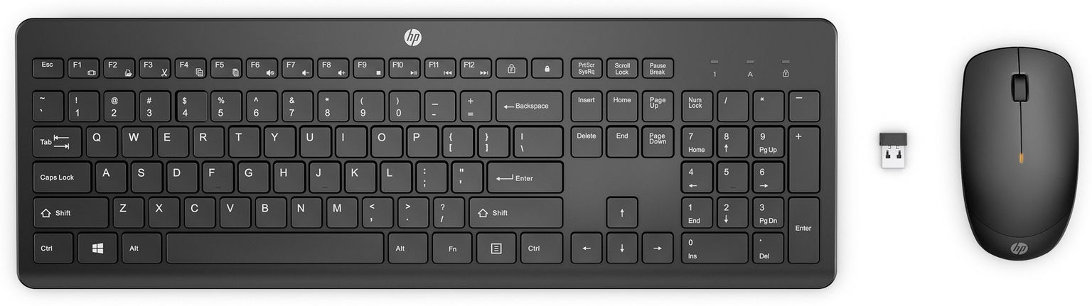 Klaviatūros ir pelės rinkinys HP 235, EN, juoda, belaidė - 1