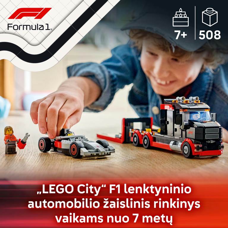 Konstruktorius LEGO City F1® Display Truck with Audi F1® Race Car - 4