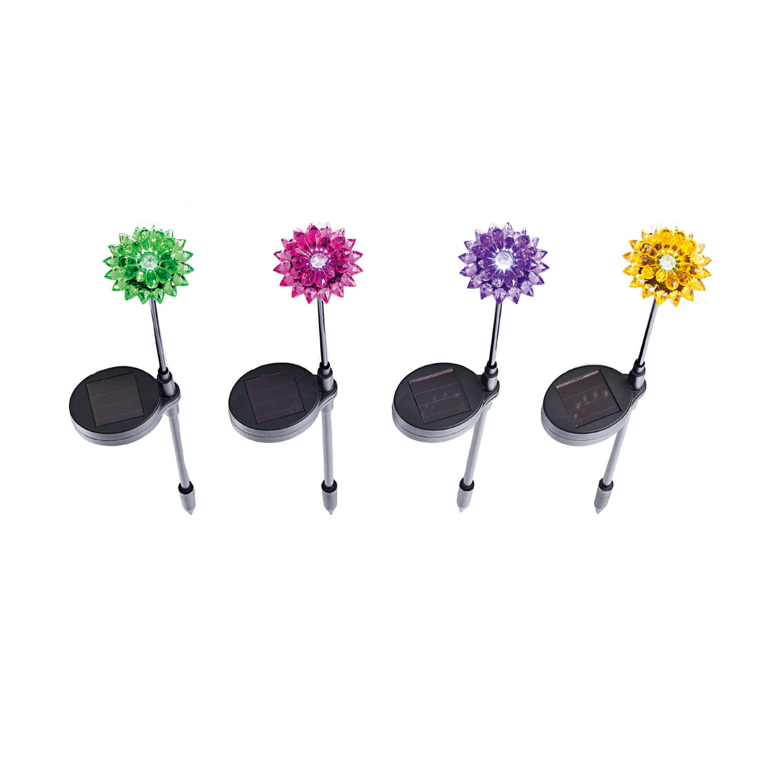 Įsmeigiamas LED lauko šviestuvas KAUFTEC FLOWER, įkraunamas saulės energija, 5x5x38cm, įv. spalvų-0