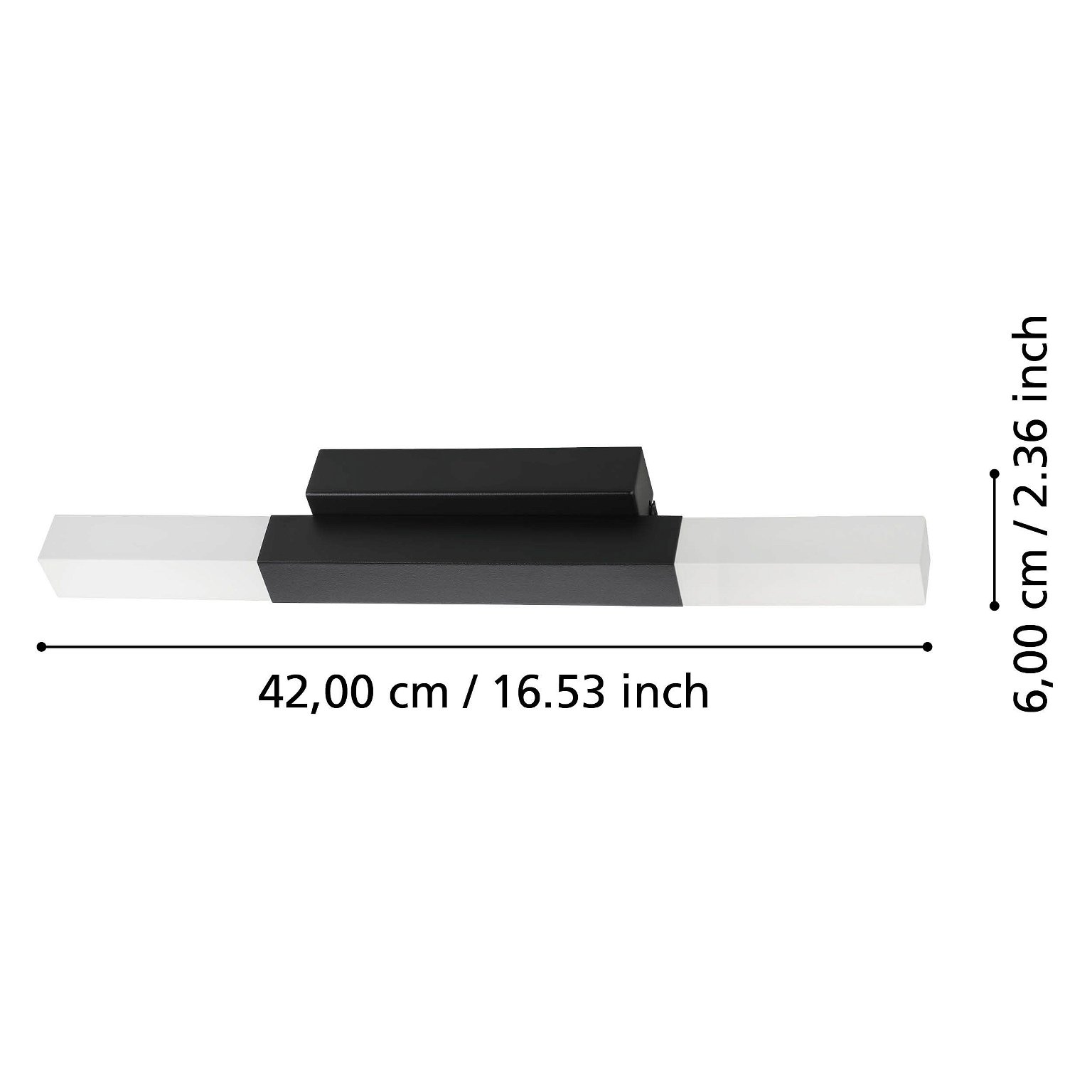 Veidrodžių LED šviestuvas EGLO Alcudia, IP44, 2x5,5W, 3000K, 1200lm, juodos sp., 42 x 3 cm - 4