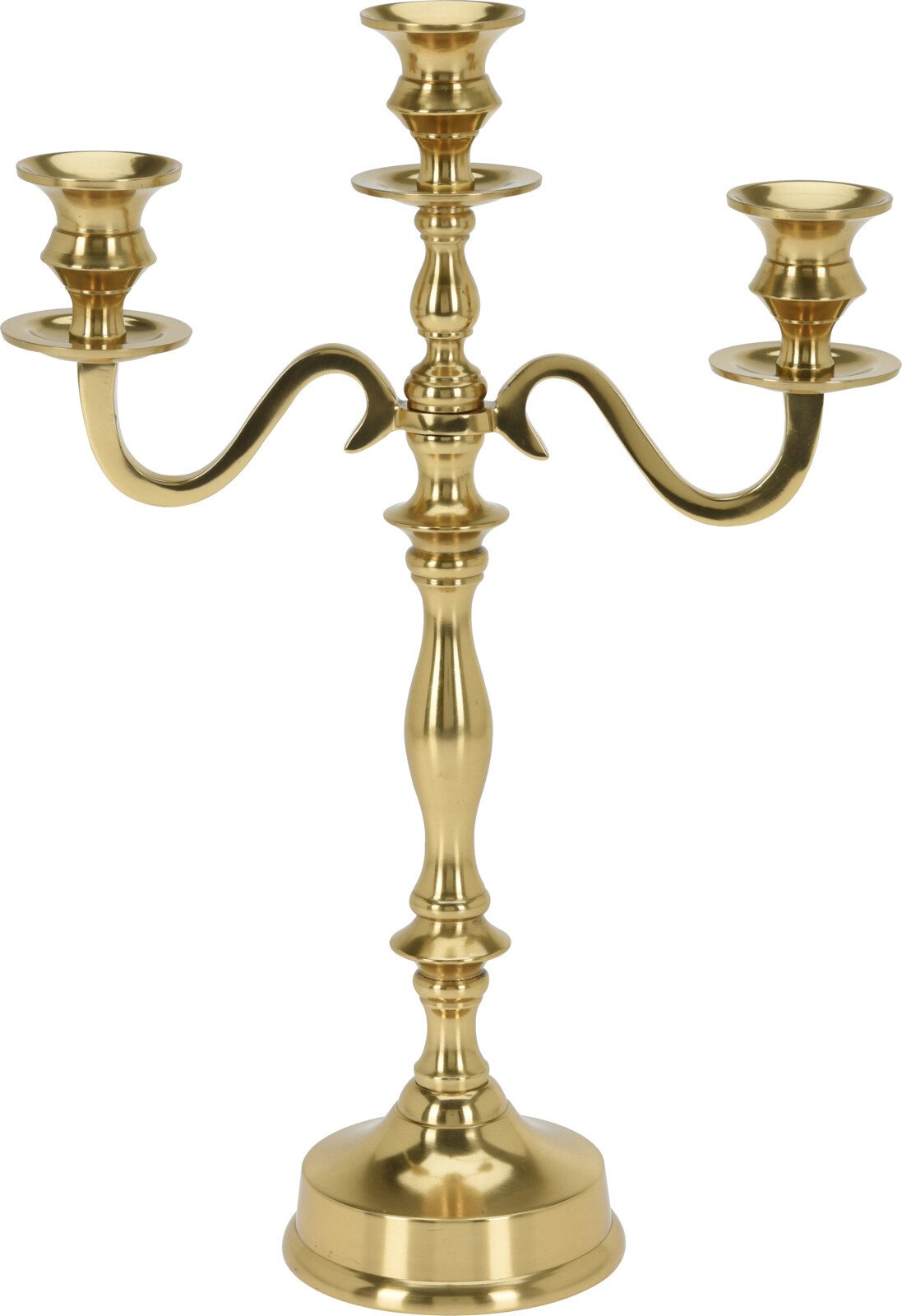 Metalinė žvakidė, auksinės sp., 39 cm