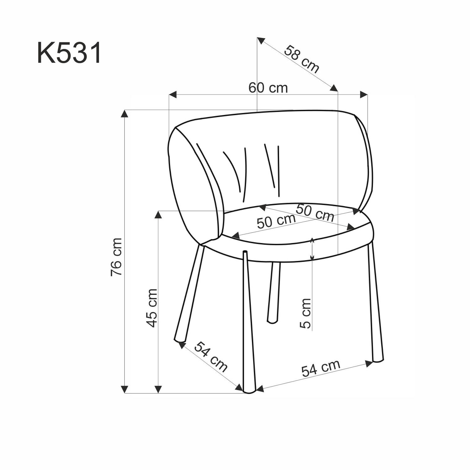 Kėdė K531, pilka - 6