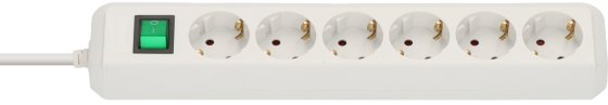 Ilgiklis BRENNENSTUHL Eco-Line, 6 lizdai, 1,5 m, 3G1,5+J, baltas-0