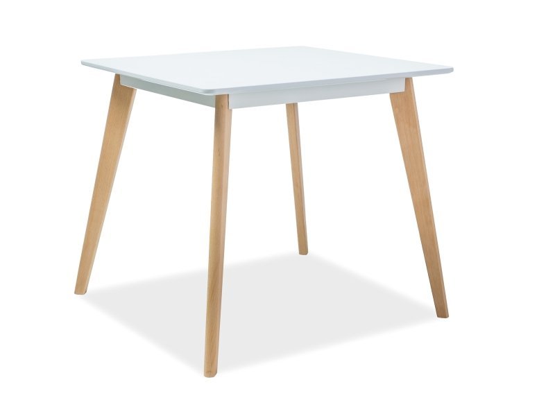 Valgomojo stalas DECLAN II, 80x80 cm, balta/ąžuolo