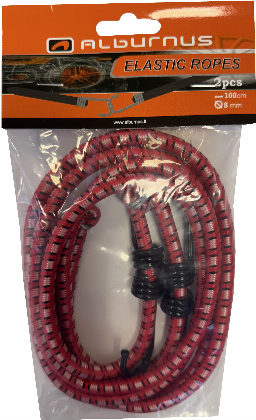 Elastinės krovinio tvirtinimo virvutės ALBURNUS, 2 vnt, 100 cm-1