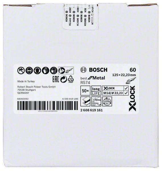 Šlifavimo diskelis BOSCH X-Lock, 125 mm, K 60 - 3
