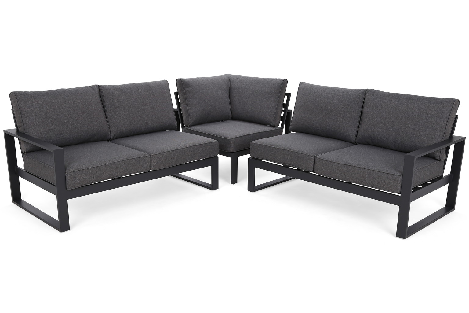 Lauko baldų komplektas Sorrento Comfort Corner, 7 vietų, tamsiai pilka - 5