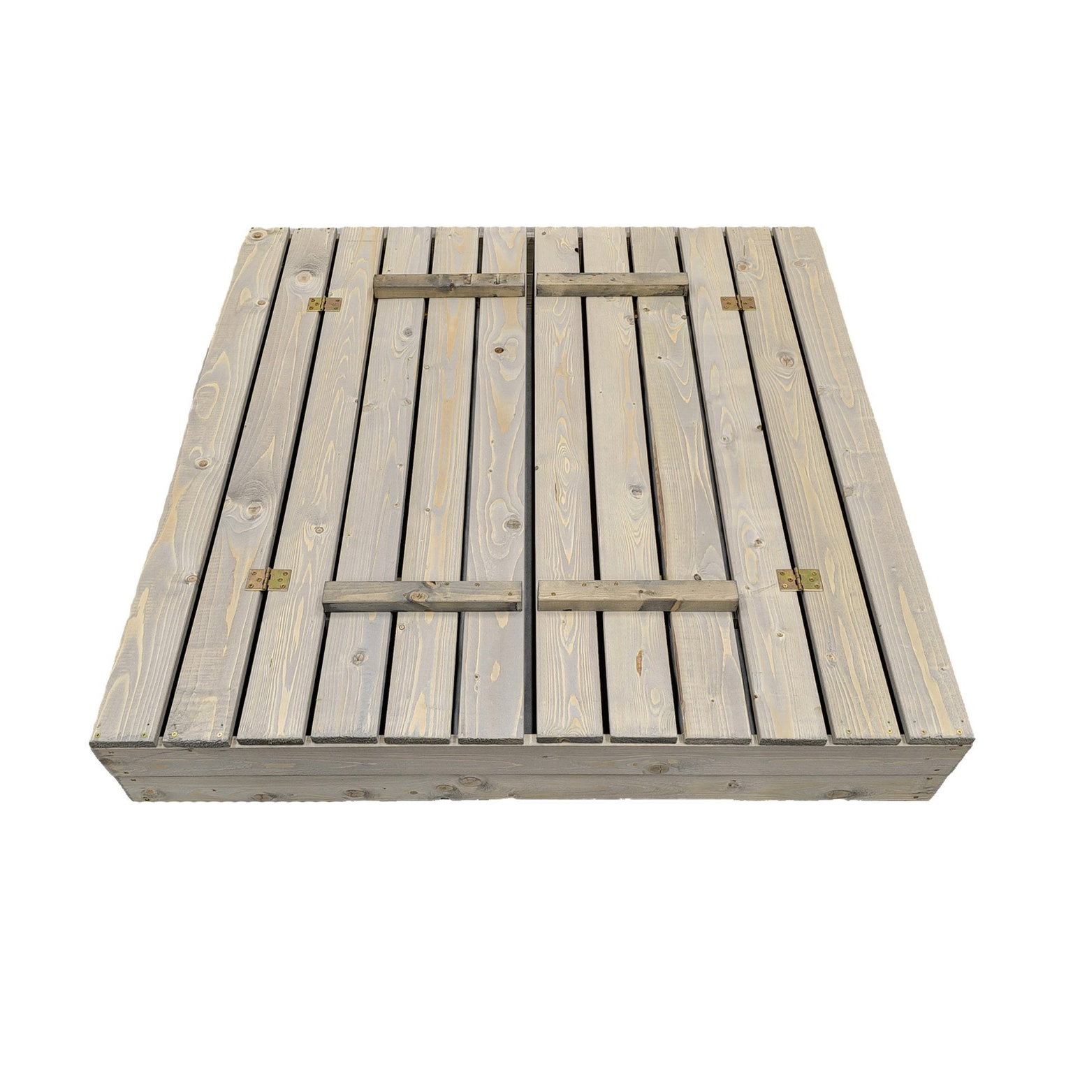 Smėlio dėžė su suoliuku, su patiesalu, pilkos sp., 120 x 120 cm - 3