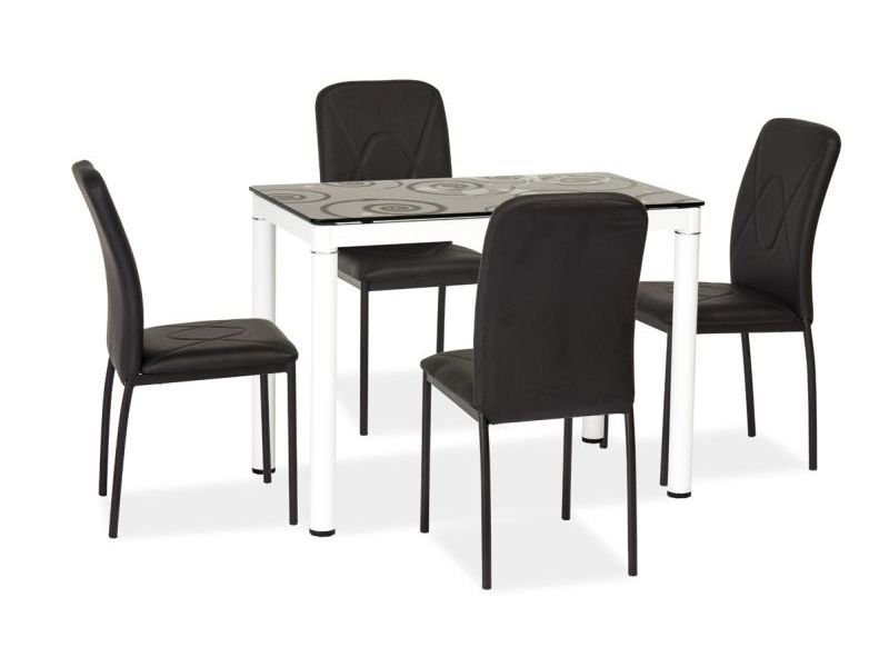 Valgomojo stalas DAMAR II, 100 x 60 cm, juoda/balta